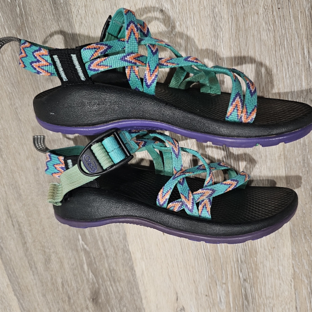 Teal Coral And Purple Chacos - Picture 9 of 11